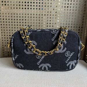 GWP VIP Black Denim Crossbody bag